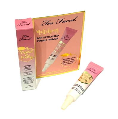 TOO FACED Primed & Peachy PRIMER .16 Oz Travel Size NEW wBOX  FREE SHIP FROM USA - Image 1 of 2