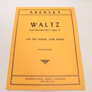 Arensky Walts Suite No 1 Op 15 for 2 Pianos 4 Hands 1 Score 1963 Intl Music Co - Picture 1 of 6