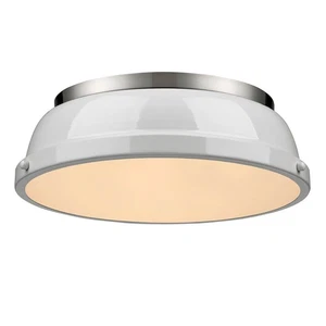 Golden Lighting 3602-14 Duncan 14"W Flush Mount Ceiling Fixture - White - Picture 1 of 12