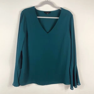 Blusa Top Banana Republic Talla Mediana Cuello en V Manga Campana Verde - Imagen 1 de 7