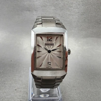 Reloj Concord Carlton Tank Mujer 23mm Esfera Blanca Acero Rectángulo Batería Nueva Foto 1 de 4