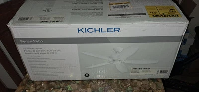 KICHLER 330165 Renew Patio 52" 5 Blade Outdoor Ceiling Fan Black - Image 1 of 4