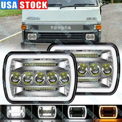 Par de 5x7" 7x6" LED Faros Hi-Lo H4 Relé Cable Arnés Para Camioneta Toyota Foto 1 de 4