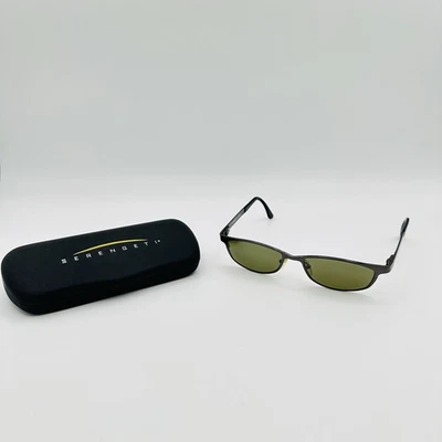 Serengeti GG 6734 темно серый металлический прямоугольник солнцезащитные очки черный объектив дизайнер - Изображение 1 из 4