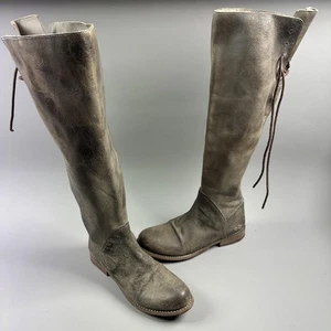 Bed Stu Stiefel Damengröße 9,5 braun Leder Reiten kniehoch Seitenreißverschluss Schuster - Bild 1 von 15