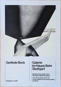 Poster Plakat - Gerlinde Beck - Galerie im Hause Behr Stuttgart 1974 - Siebdruck - Bild 1 von 1