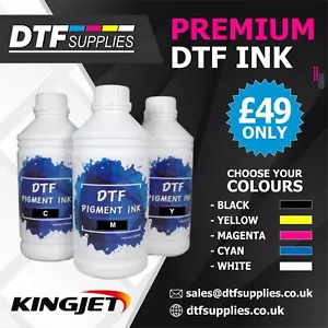 Kingjet Black Direct to Film Transfer Ink 1L Water-Based DTF High-Quality - Picture 1 of 4