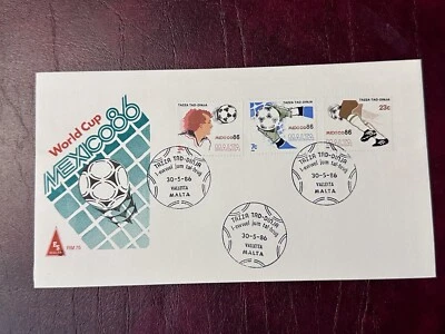 Malta 1986 World Cup MEXICO Football FDC - Image 1 of 2
