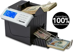 Billete de banco dinero en efectivo moneda valor recuento contador máquina detectora falsa - Imagen 1 de 12