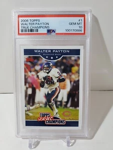 2006 Topps True Champions #1 Walter Payton Bears Insert Card PSA 10 Gem Mint - Picture 1 of 2