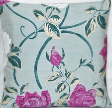 Designers Guild Cushion Cover Arabela Silk Fabric Printed Roses 16x16”