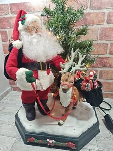 Smile Musical 1996 Animado Papá Noel Reno De Colección Navidad Coleccionable Ind Ltd - Imagen 1 de 10