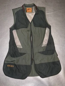 Eddie Bauer Sport Shop '12 Fishing Sportsman Vest Canvas Mesh Leather Sz S - Picture 1 of 6