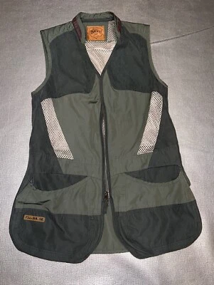 Eddie Bauer Sport Shop '12 Fishing Sportsman Vest Canvas Mesh Leather Sz S - Image 1 of 4
