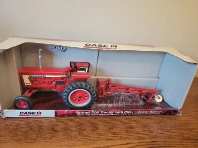Ertl 1:16 McCormick Farmall 706 Tractor With Plow Dealer Edition Very Rare! - Image 1 of 4