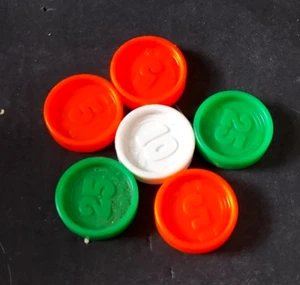 Vintage Fisher Price Lot 6 Original Münzen für Registrierkasse Spielzeug sehr gut - Bild 1 von 2