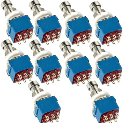 10x Fußschalter Foot Switch Einbau Schalter 3PDT 9Pin Wahres Bypass Metall - Bild 1 von 4
