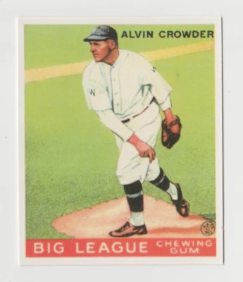 1983 Renata Galasso 1933 Goudey Reprints Alvin Crowder #95 - Image 1 of 2