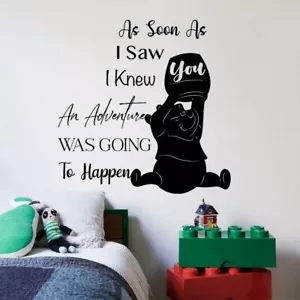 Adventure Winnie Pooh Quote Travel Vinyl Wall Art Sticker for Home Room Decals - Picture 1 of 5