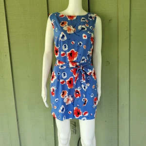 TOMMY HILFIGER Blue Floral Romper w/ Tie Belt 6 - Picture 1 of 4