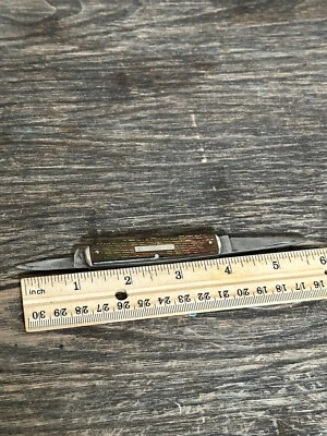 Navaja de Bolsillo Hibbard Spencer Bartlett & Co. De Colección, EE. UU. Multicolor 2 Hojas Foto 1 de 4