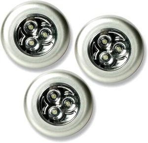 100 PCS 3 LED Touch Push On/Off Light Self-Stick Battery Operated Lights - Picture 1 of 9