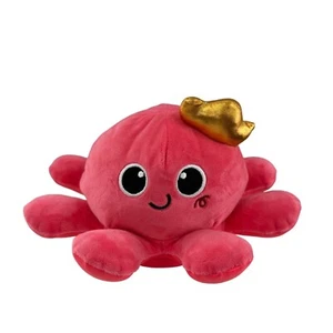 Pink Plush Octopus Toy Golden Crown Horn Wheels Base Musical Spinning Interact a - Picture 1 of 8