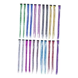 22 Pcs Colored Party Highlights Clip on in Hair Extensions Multi-Colors Hair - Picture 1 of 8