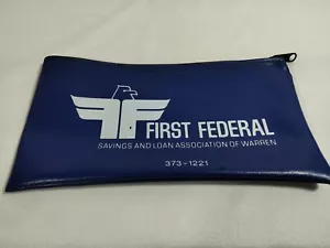 First Federal Savings & Loan Bank Deposit Bag Warren Ohio Pouch - Foto 1 di 6