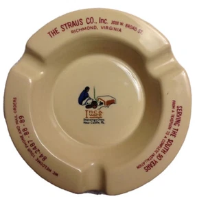 1930s 1940s STRAUS RESTAURANT SUPPLY SHENANGO INCA WARE ASHTRAY, RICHMOND, VA - Picture 1 of 7