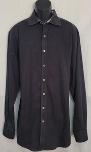 Robert Graham Mens Black Button Front Long Sleeve Shirt Size 1XLT - Picture 1 of 7