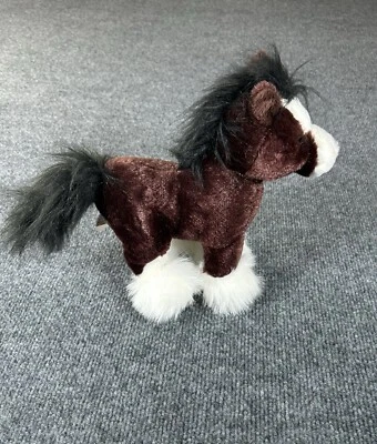 Ganz Webkinz Clydesdale Horse White Brown Black 8” Plush Stuffed Animal No Code - Image 1 of 4