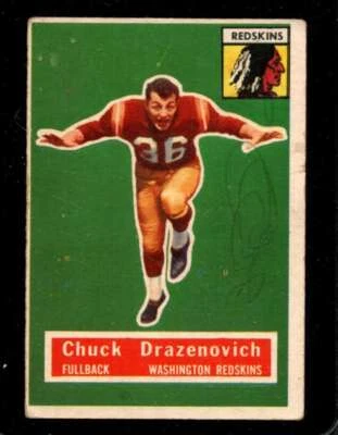 1956 TOPPS #37 CHUCK DRAZENOVICH GOOD SP REDSKINS (MK) (HOLES) *X83965 - Image 1 of 2