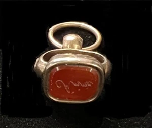 VICTORIAN 10K GOLD FILLED FOB Carnelian Seal Stamp “Anne” 6.5g Some Denting—760 - Picture 1 of 7