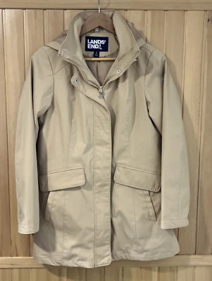 Women's Lands End 3-in-1 Systems Jacket S Tan/Beige Hooded With Removable Vest - Image 1 of 4