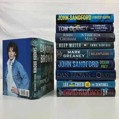 Decorator Fiction 10 Book Lot Blue Teal Mystery Thriller HCDJ Mark Greaney - Image 1 of 4