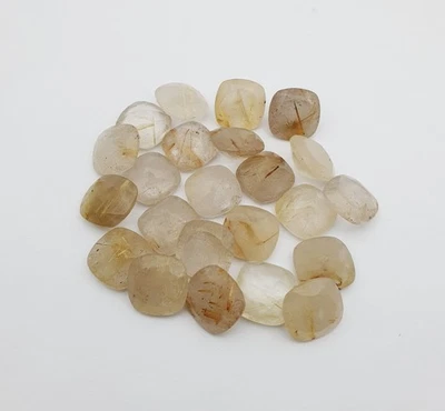 Natural Golden Rutile Quartz Loose Stone Cushion Cut 14 MM 101 CT 11 Pcs - Image 1 of 4