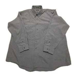 Camicia uomo Arrow manica lunga con bottoni blu a quadri taglia XXL (18-18-1/2, 34/35). - Foto 1 di 6