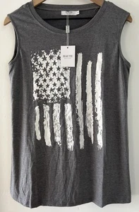 Haute Edition Womens USA AMERICAN Flag Casual loose Fit tank tops Medium NWT - Picture 1 of 7