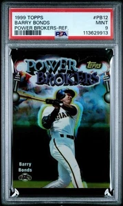 1999 TOPPS BARRY BONDS POWER BROKERS REFRACTOR DIE-CUT PSA 9 GIANTS - Picture 1 of 2
