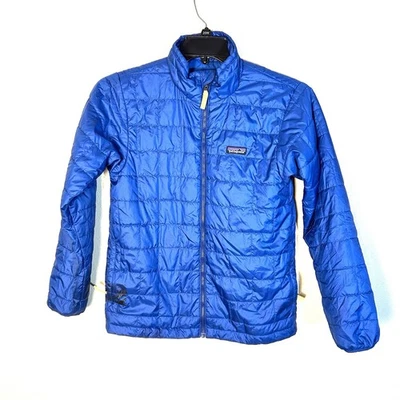 Patagonia Nano Puff Quilt Jacket Kids XL 14 Blue Full Zip Quilt Insulated FLAWED - Image 1 of 4