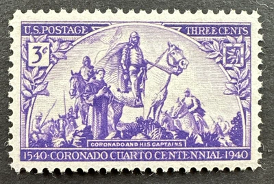 US 1940 Sc# 898 Single MNH Coronado Expedition by Gerald Cassidy - Image 1 of 2