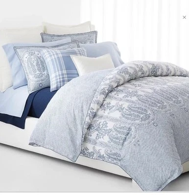 Ralph Lauren Wakefield Paisley King Duvet Set Floral Chinoiserie Blue 3pc - Image 1 of 4