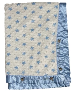 Manta bebé recién nacida azul blanco estrellas guapo como papá 30x40 - Imagen 1 de 5