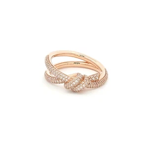 Tiffany & Co. Knoten doppelreihiger Ring 18 Karat Roségold Diamant Bandgröße 7 echt - Bild 1 von 9