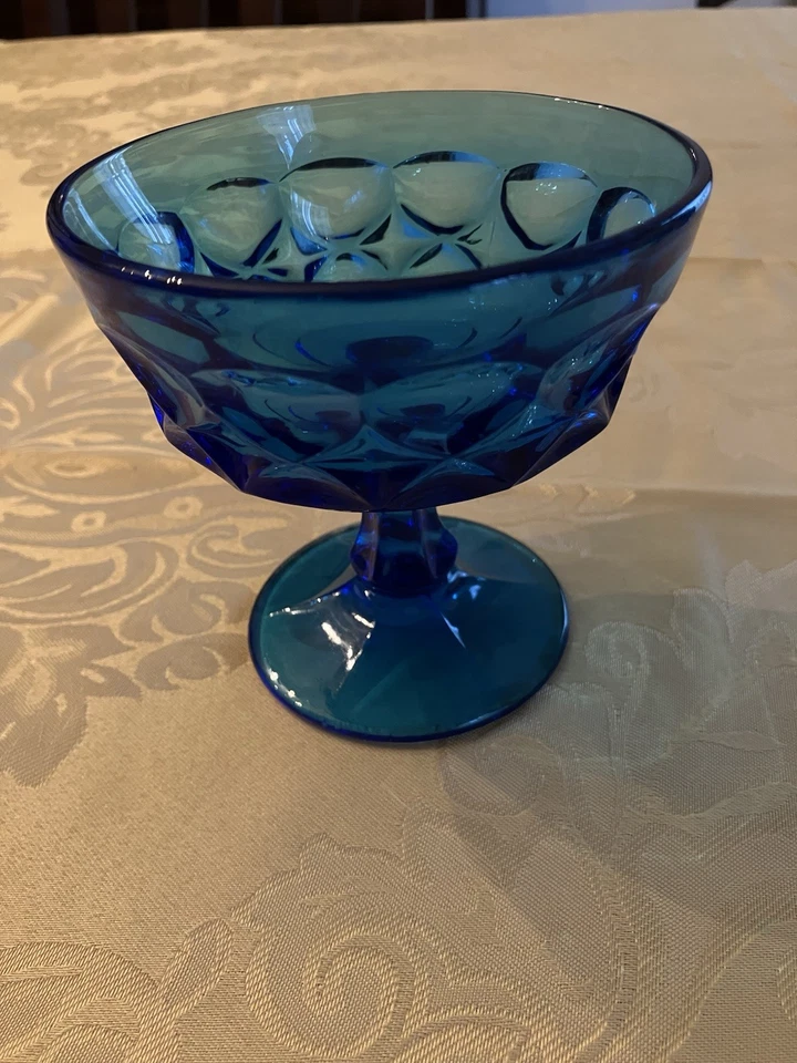 Noritake Perspective Blue 4” Tall 4” Wide Sherbet Glasses Champagne - Image 1 of 1