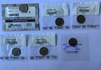 1915, 1920, 1923, 1930, 1937 Buffalo Nickels and 1907 Liberty Nickel - Image 1 of 2