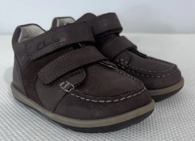 Clarks First Shoes Softly Doc Toddler Boys Ankle Boots US 7W EU 23 Leather Brown - Image 1 of 4