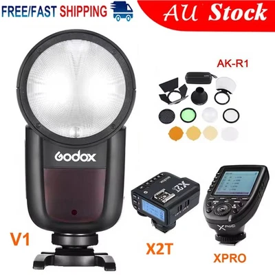 Godox V1-N V1-C V1-S V1-F 2.4G TTL HSS Speedlite Camera Flash with Battery AUS - image 1 of 4