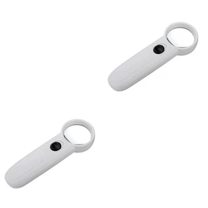 2 Pack Handheld Magnifying Glass Portable Lighted Jewelers Loupe Magnifyer Map - Picture 1 of 9